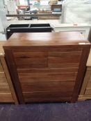 RRP £350 Large 5 Drawer Soliden Wooden Chest Of Drawer