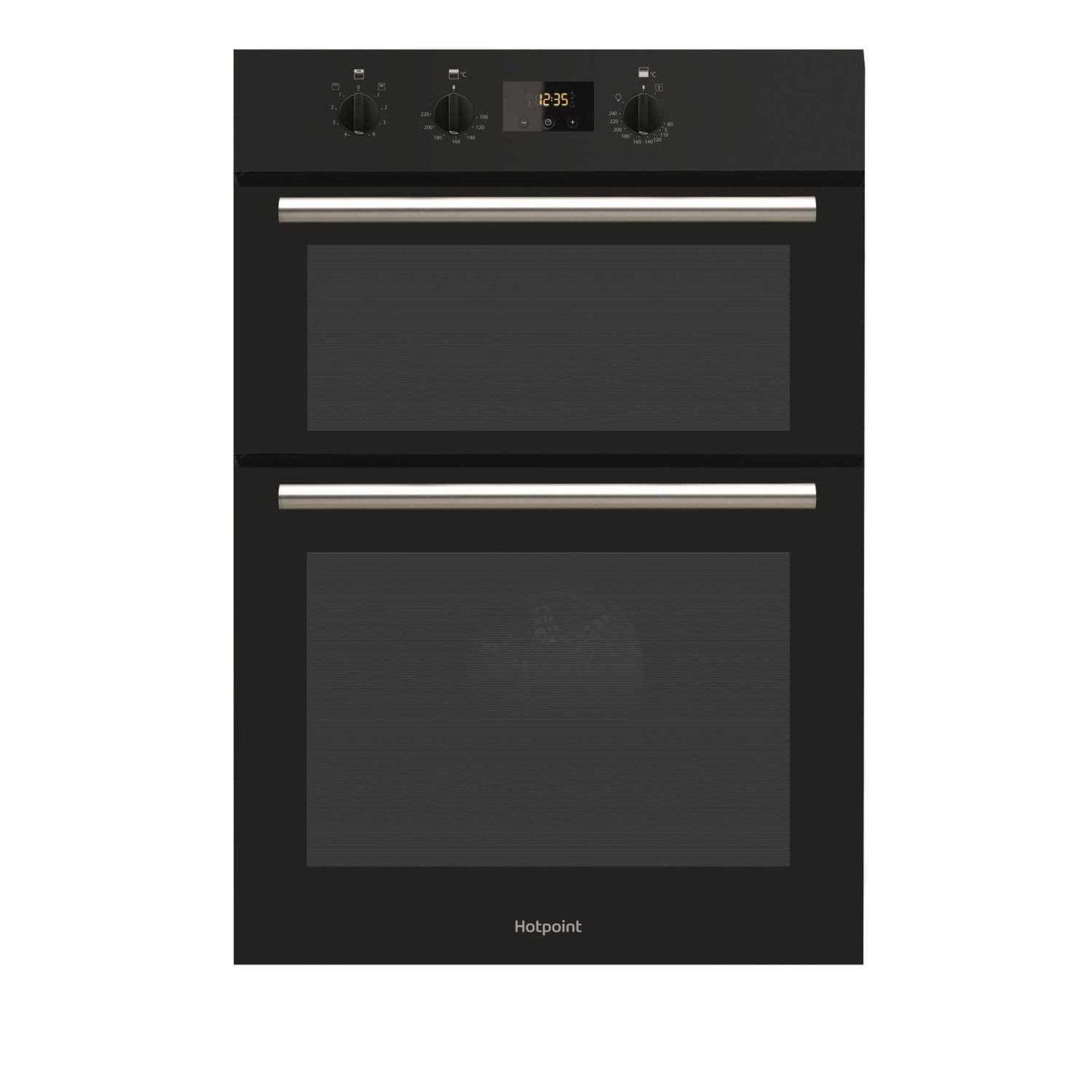 RRP £300 Unboxed Hot Point Duel Oven Hot-Dd2540Bl