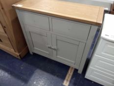 RRP £180 Designer 4 Draw Oak Top Sideboard