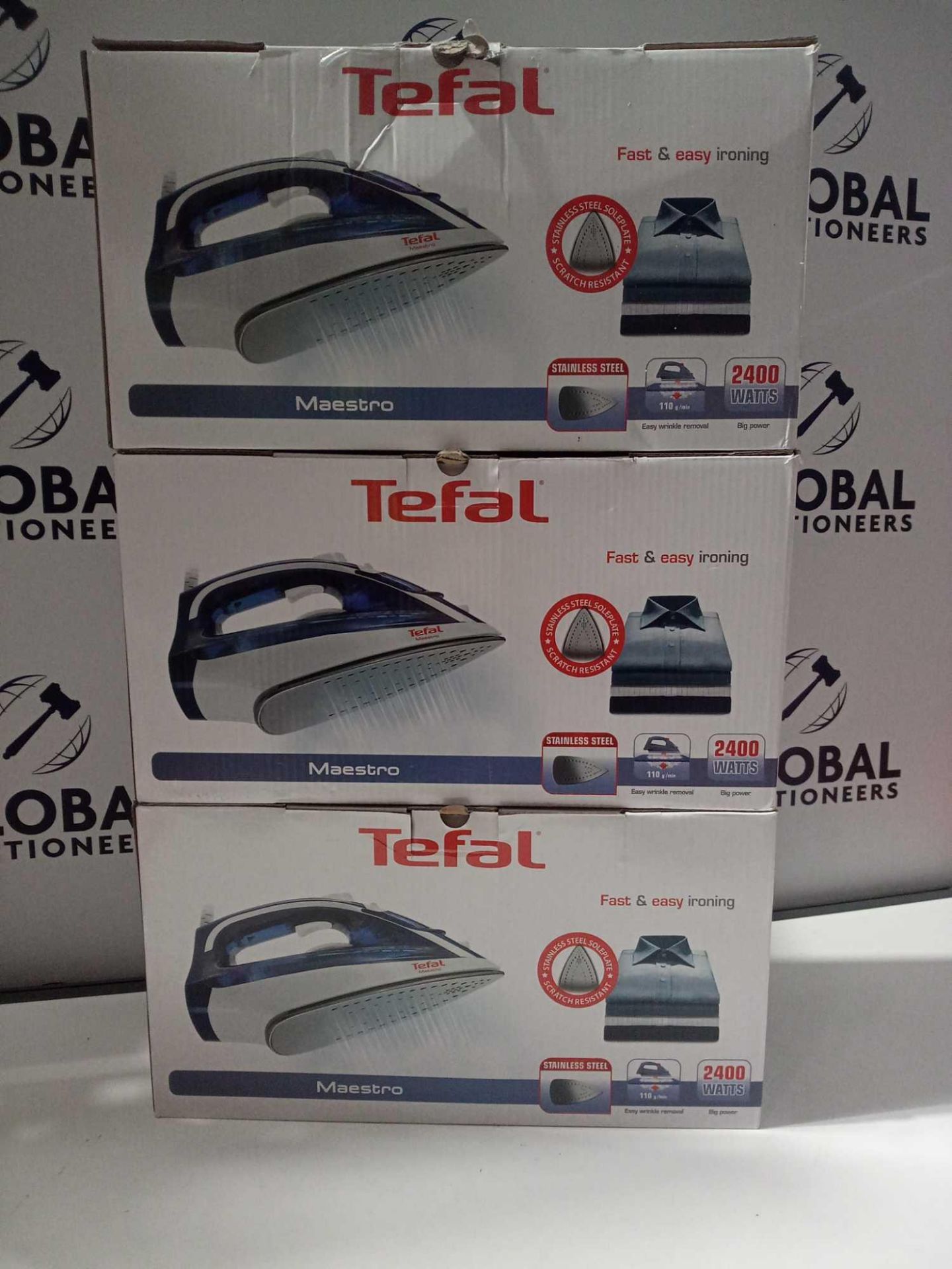 RRP £60 Each Boxed Tefal Maestro 2400W Iron