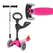 RRP £80 Boxed Mini Micro 3 In 1 With Pink Seats