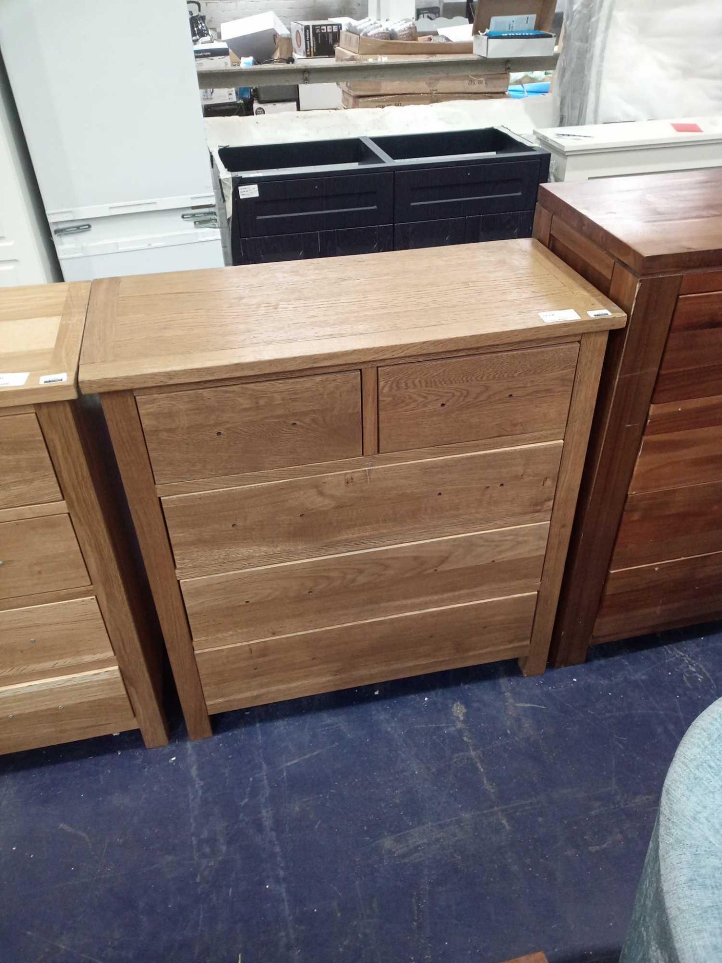 RRP £350 Large 5 Drawer Soliden Wooden Chest Of Drawer Large 5 Drawer Oak Chest Of Drawers