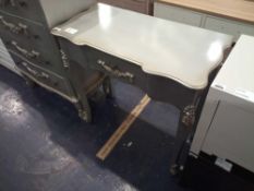 RRP £200 Designer 1 Draw Silver Dressing Table