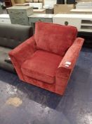 RRP £400 Designer Red Fabric Armchair