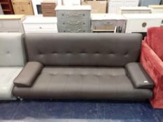 RRP £275 Venice Brown Sofa Bed Brown Faux Leather