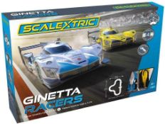 RRP £95 Boxed Scalextric Ginetta Racers