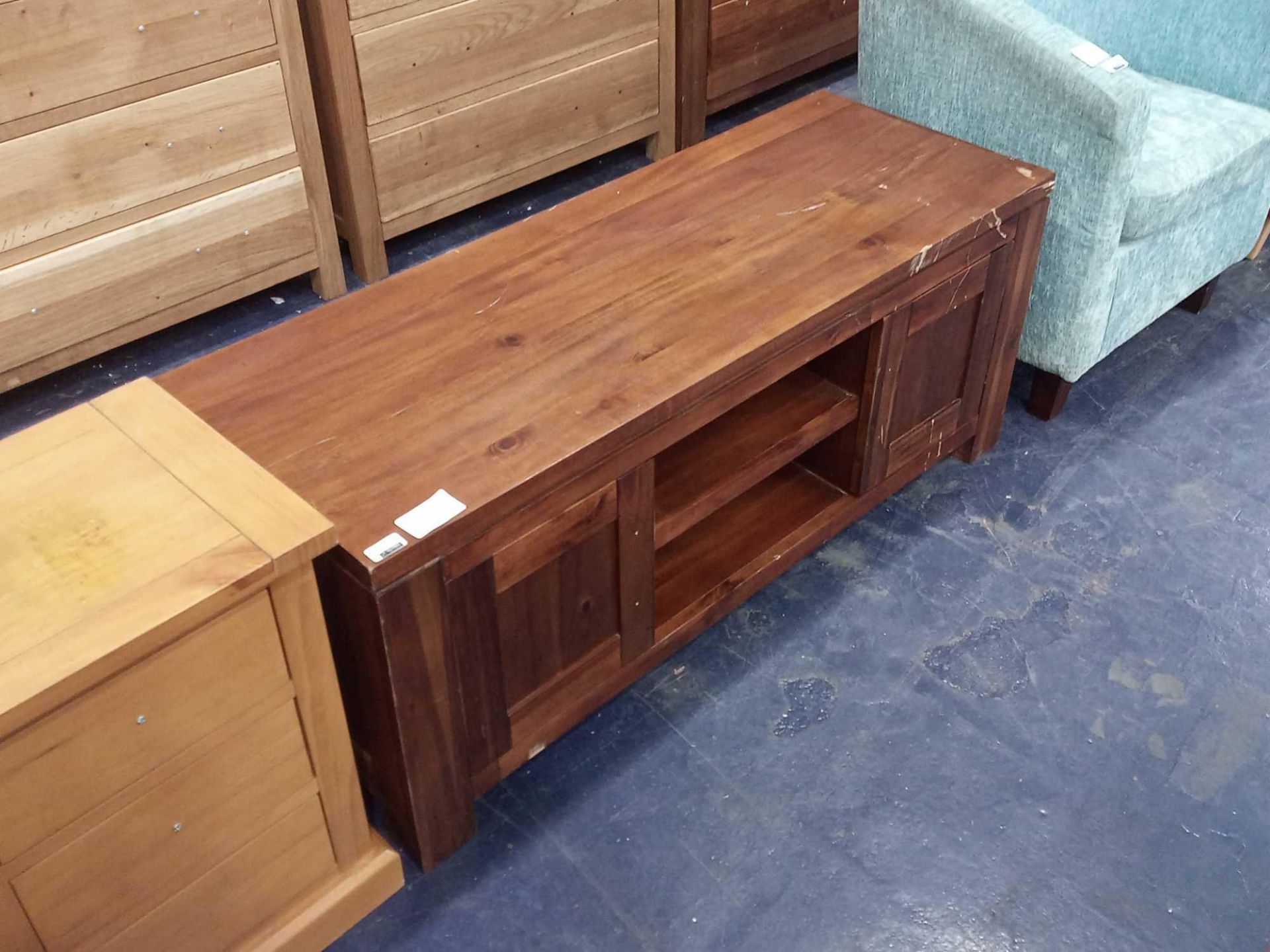 RRP £170 Solid Wooden 2 Draw Tv Unit Stand