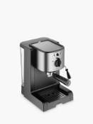 RRP £70 Boxed John Lewis Pump Espresso Machine In Stainless Steel