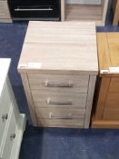 RRP £140 Light Wood 3 Draw Bedside Table