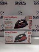 RRP £80 Each Boxed Morphy Richards Turbo Steam Pro Iron Untested