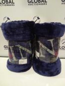 RRP £30 Each Luxury Throw In Single Royal Blue