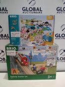 RRP £55 Each Brio Children's Toys To Include Builder Motor Set And Railway Starter Set