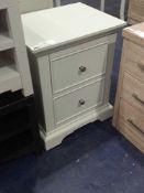 RRP £120 Designer White 2 Drawer Bedside Table