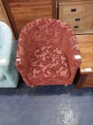 RRP £100 Floral Red Tub Chair