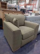 RRP £350 Designer Green Fabric Armchair