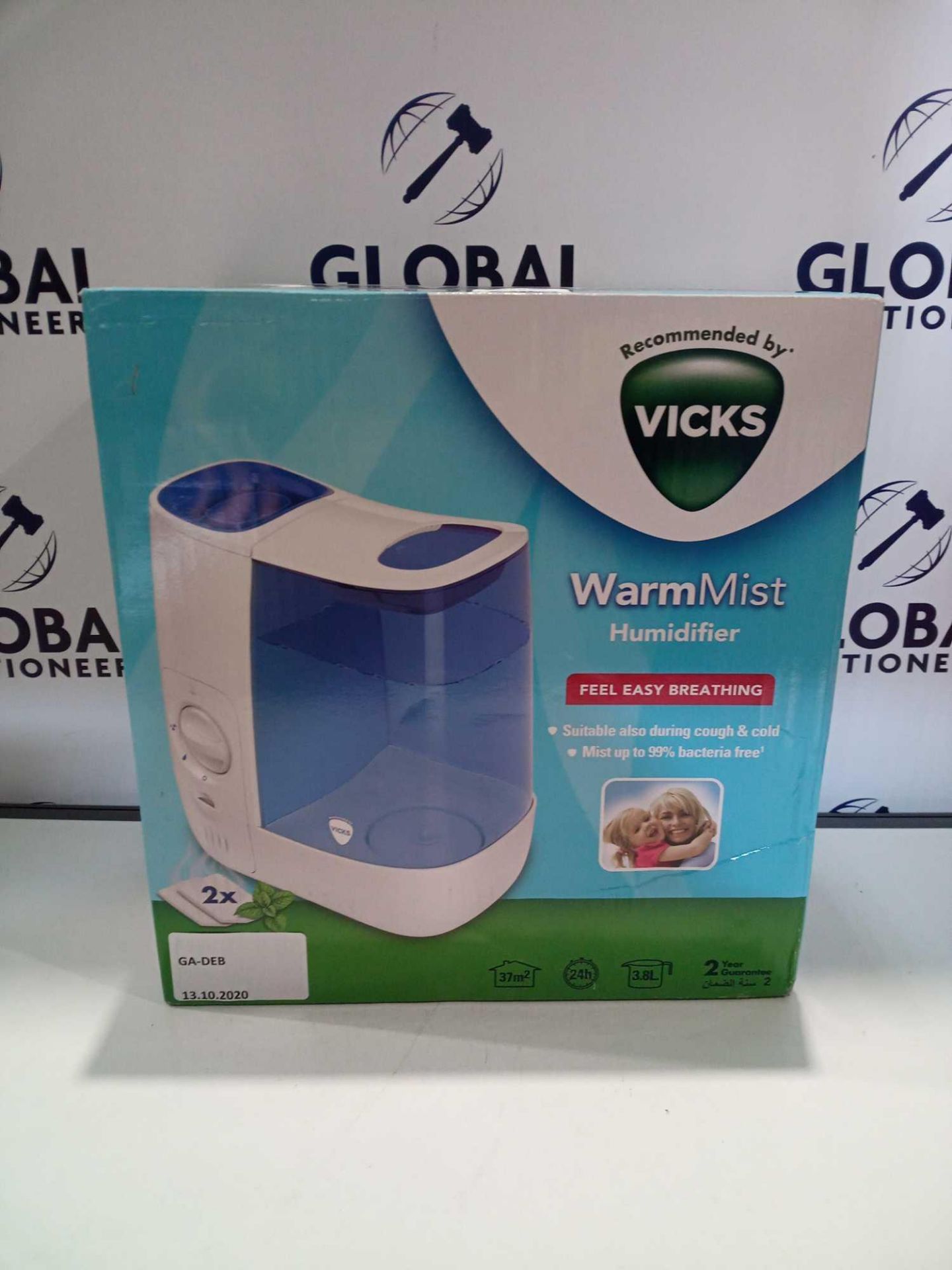 RRP £40 Boxed Vicks Warm Mist Humidifier For Easy Breathing (Untested)