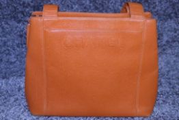 RRP £3,500 Chanel Orange Calf Leather Handbag, Caviar Leather, Orange Leather Straps, 29X25X12Cm (