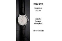 RRP £300. Boxed Ornake Miyota Movement Luxury Timepiece Silver And White Watch (Upmarket Large