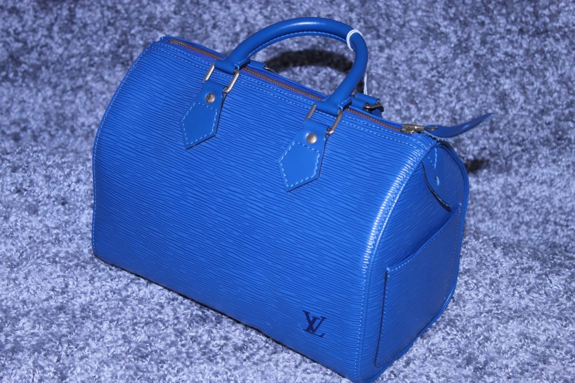 RRP £1,000 Louis Vuitton Speedy 25 Handbag, Blue Epi Calf Leather, 27X19X15Cm (Production Code - Image 3 of 5