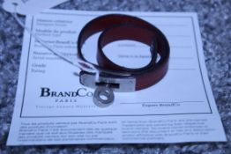 RRP £500 Hermes Kelly Bracelet, Leather Strap, Maroon, 15Cm, Condition Rating Ab (Aan0020)