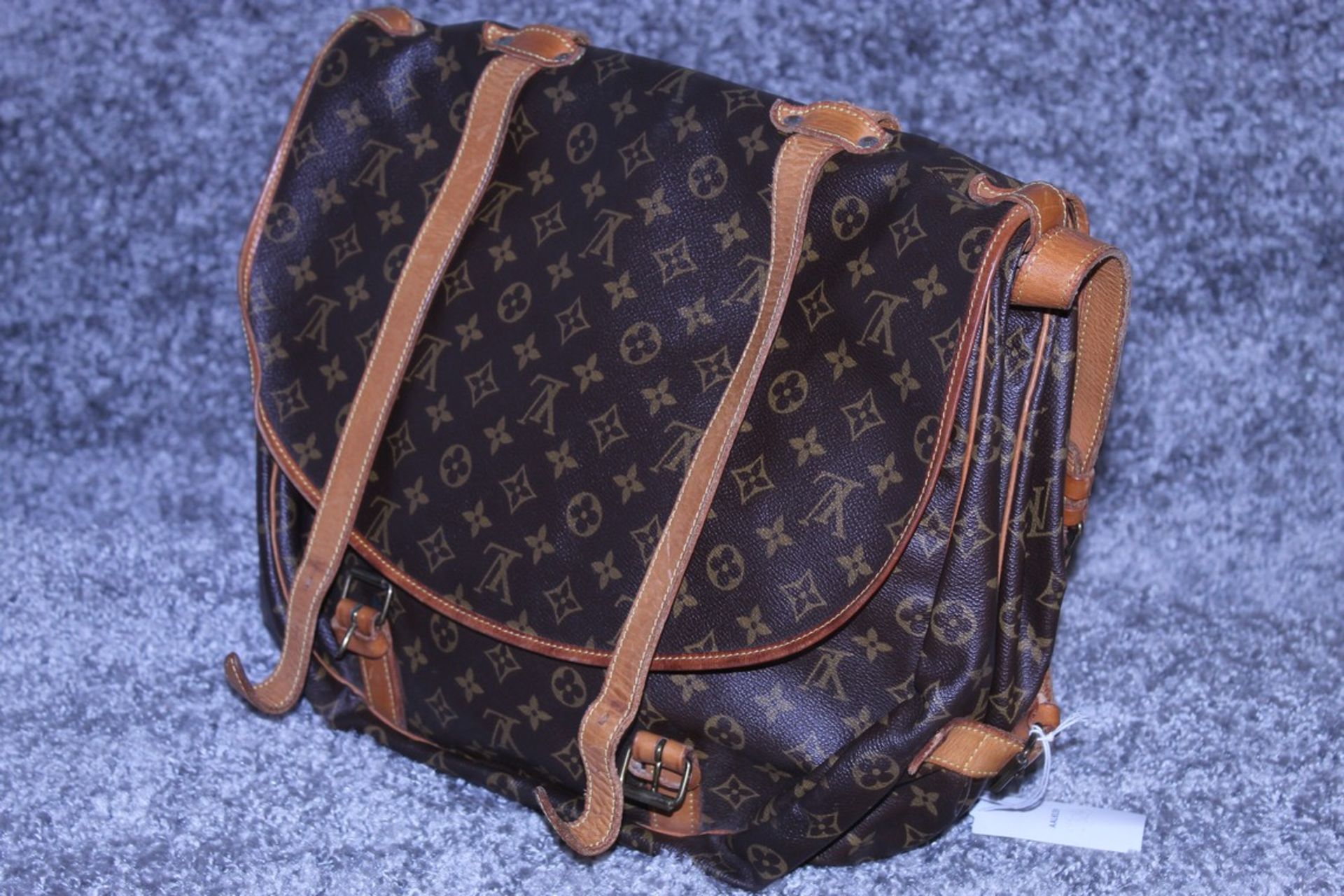 RRP £1,500 Louis Vuitton Saumur Double Strap Shoulder Bag, Brown Monogram Canvas, Vachetta - Image 4 of 4