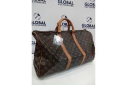 RRP £1200 Louis Vuitton Keepall 50 Green Calf Leather Epi Golden Brass Hardware Travel Bag (
