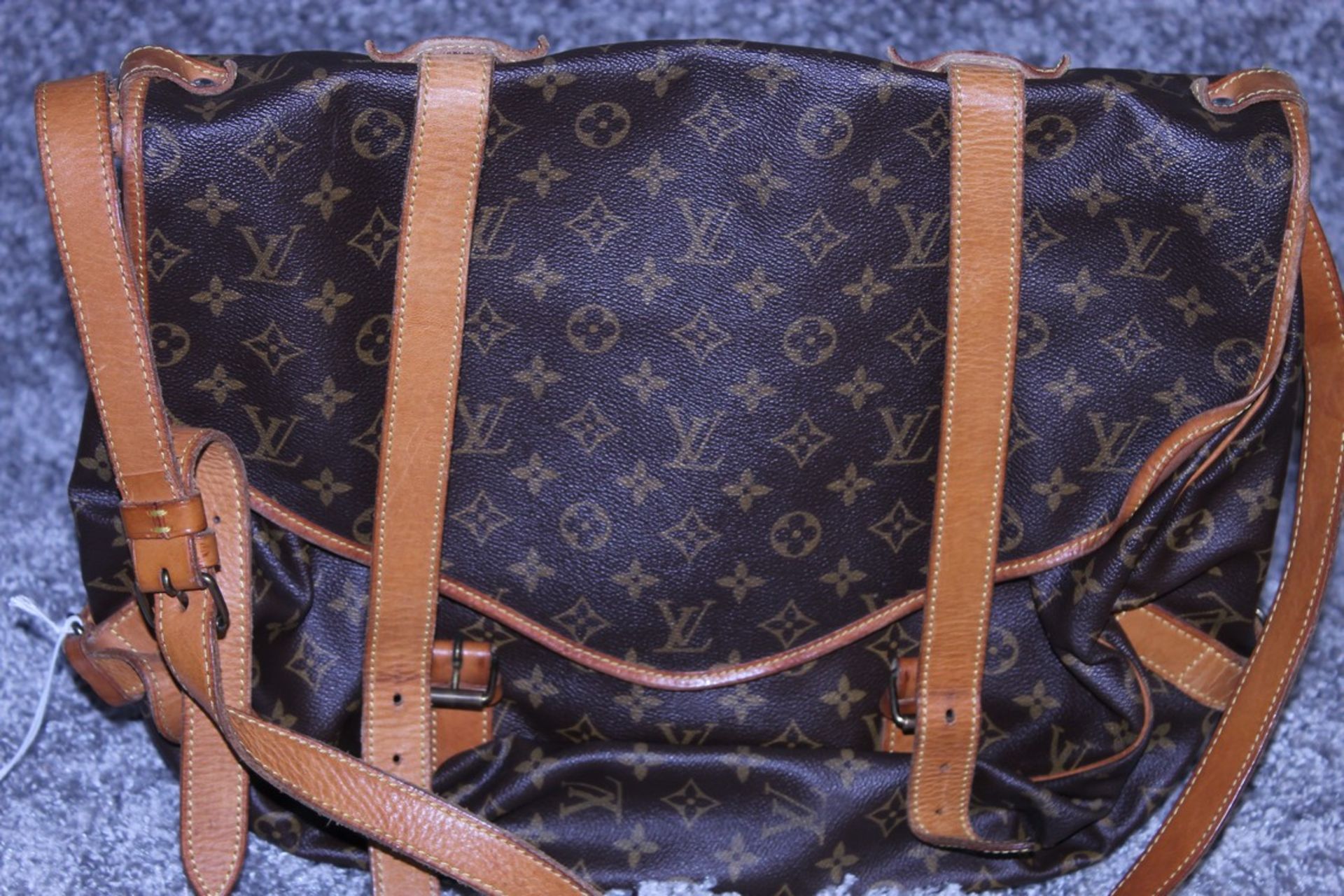 RRP £1,500 Louis Vuitton Saumur Double Strap Shoulder Bag, Brown Monogram Canvas, Vachetta - Image 2 of 4
