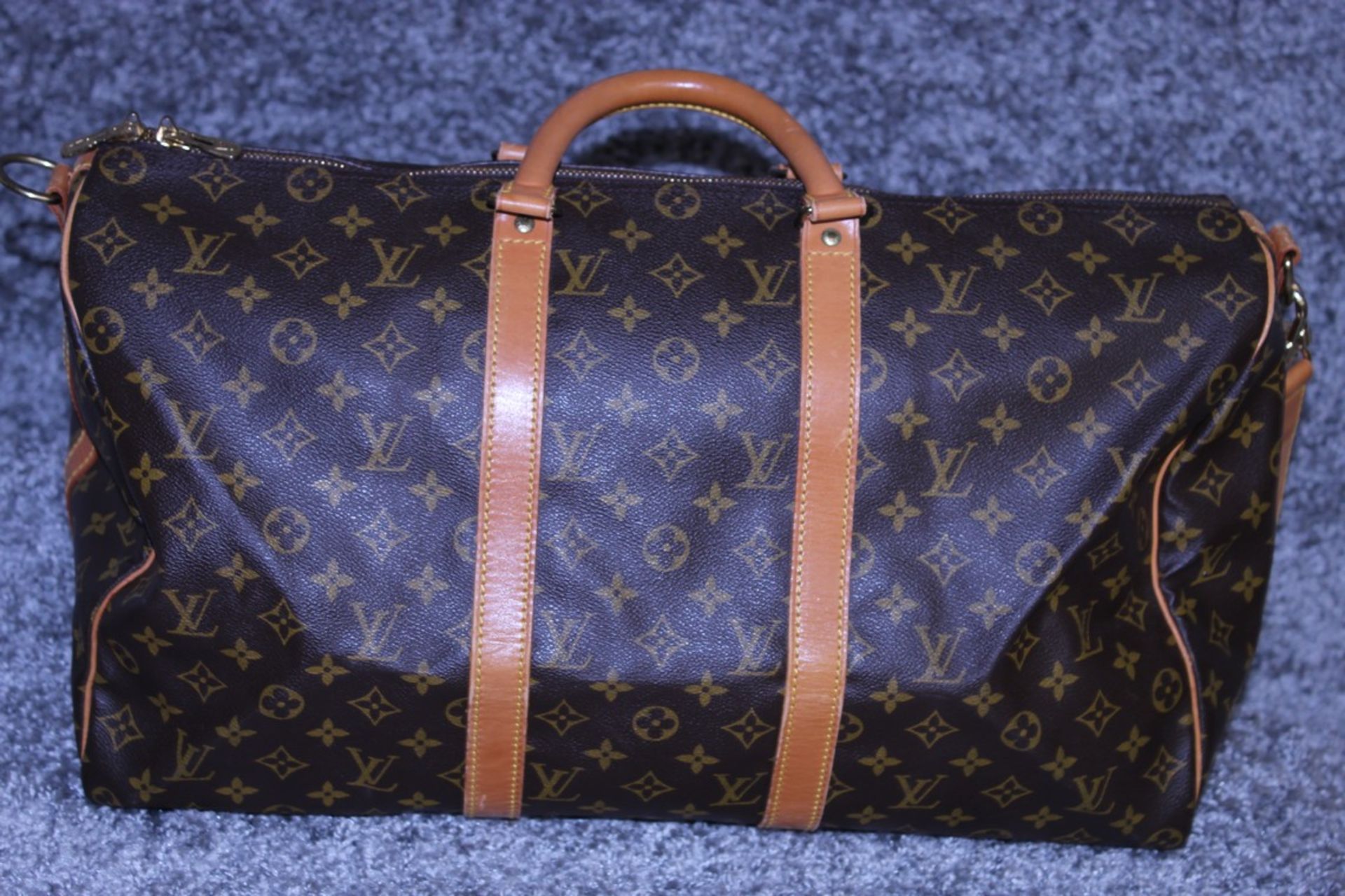 RRP 2,000 Louis Vuitton Keepall 50 Bandouliere Shoulder Bag, Brown Coated Canvas Monogram,