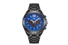 RRP £550 Mens Henry Bridges Millennium Blue Watch With Black Alloy Strap