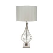 RRP £80 Unboxed Serena Table Lamp In Teardrop Shape Silver (Untested)