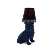 RRP £95 Unboxed Bruno The French Bulldog Dark Blue Velvet Table Lamp Untested