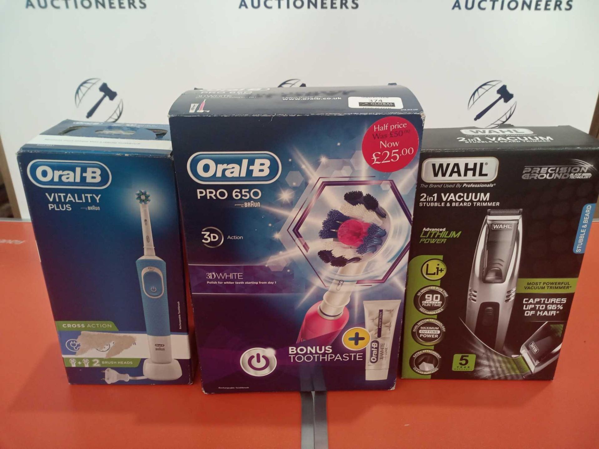Combined RRP £180 Assorted Bathroom Items To Include While 2 In 1 Vacuum Stubble And Beard Trimmer B