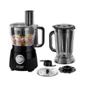 RRP £55 Boxed Russell Hobbs Desire Matte Black Food Processor 1.5 Capacity Blending Jug And Processi