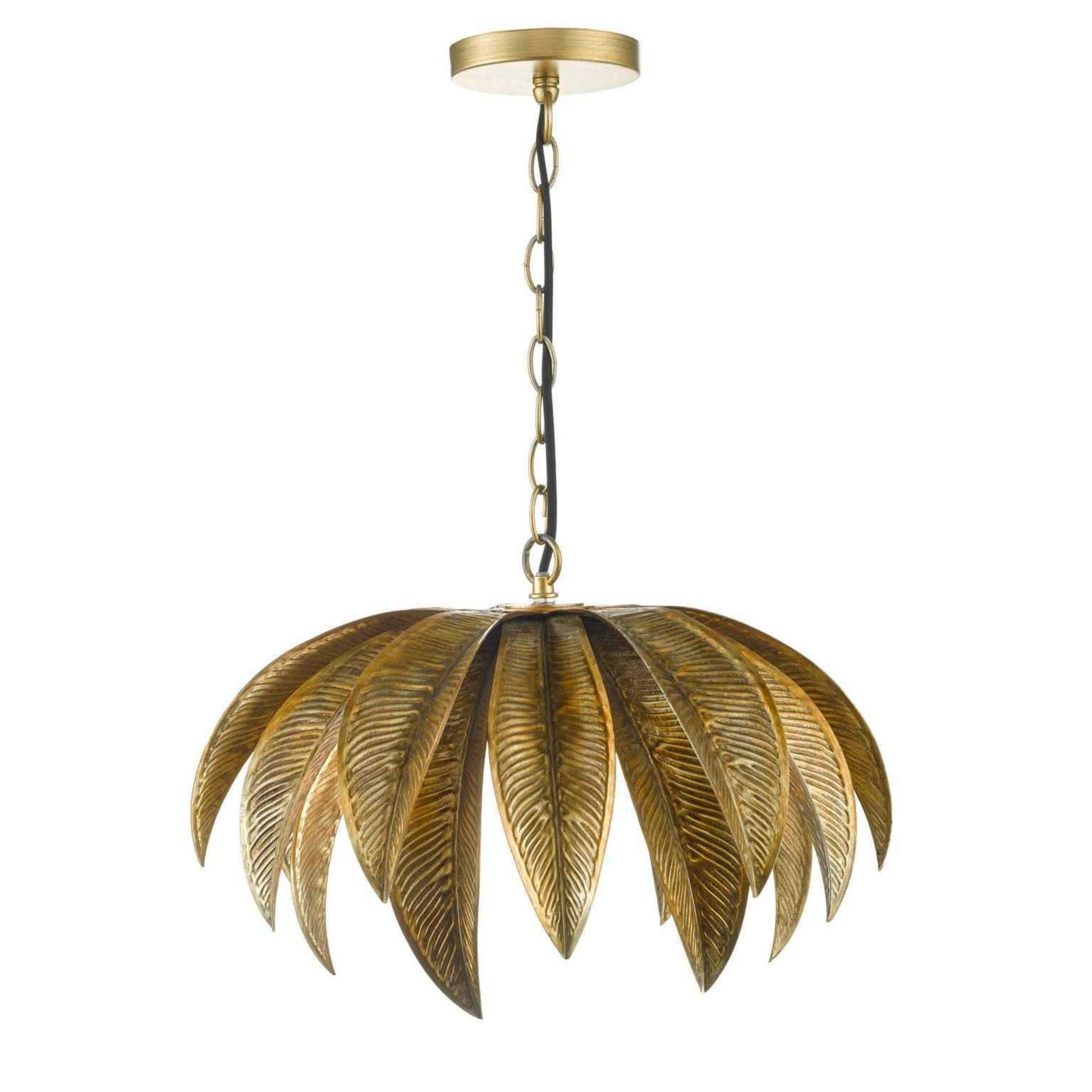 RRP £150 Boxed Cara Suspended Pendant Ceiling Light With Leaf Design By Matthew Williamson (Untested - Image 2 of 2