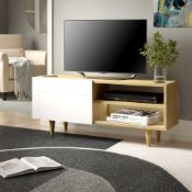 RRP £100 Boxed Delta Small White/Grey Multi Tv Unit