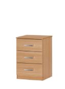 RRP £40 Boxed 17 Stories Damico 3 Drawer Bedside Table