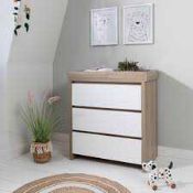 RRP £150 Boxed Tatti Bambini Modena White And Oak Changing Unit