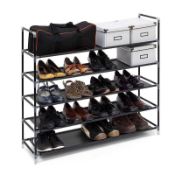 RRP £40 Boxed Rebrilliant 5 Compartment Shoe Rack In Black