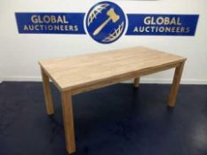 RRP £500 Sourced From Harvey's Furniture Boxed Sierra Solid Natural Oak Rectangular Dining Table (