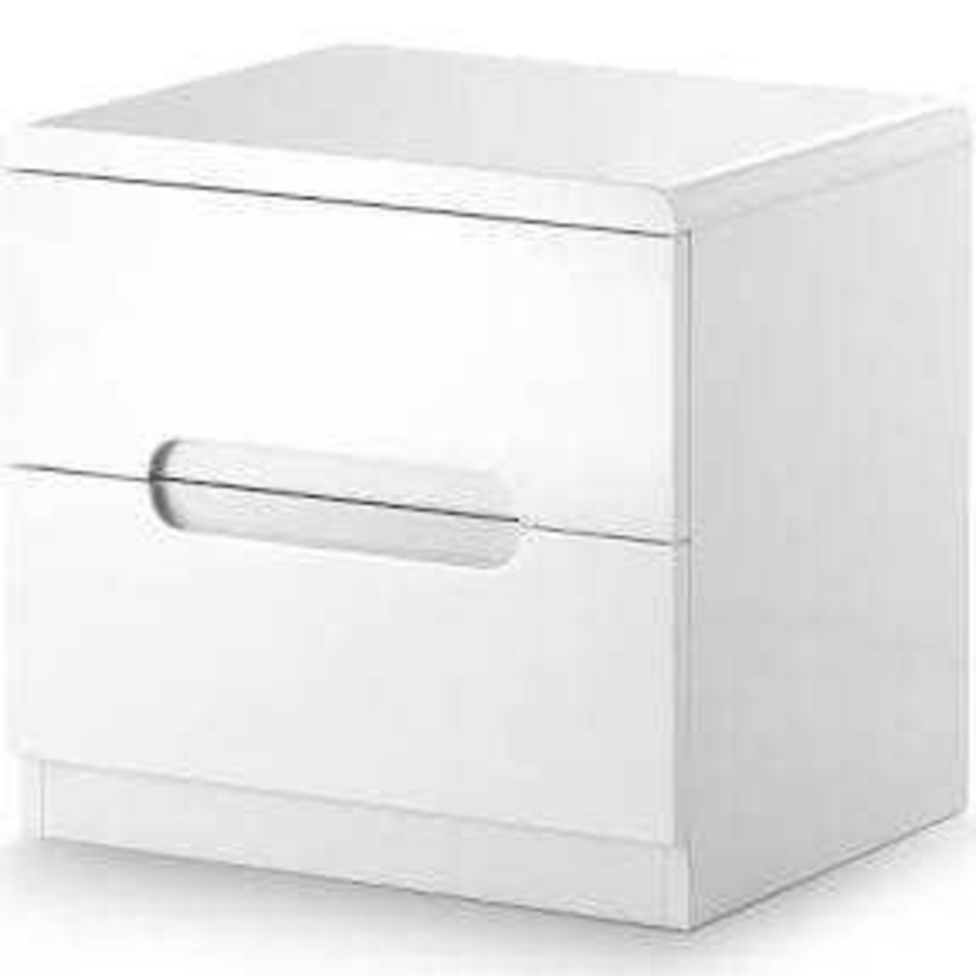 RRP £75 Boxed Manhattan 2 Drawer Bedside Table In White