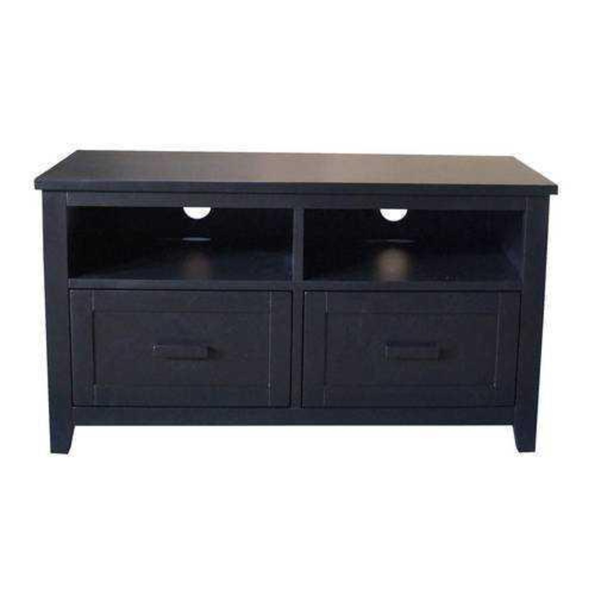 RRP £620 Boxed Brand New Fenton Black 2 Drawer Tv Unit