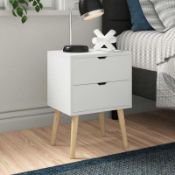 RRP £55 Boxed Zipcode Design Amya 2 Drawer Bedside Table