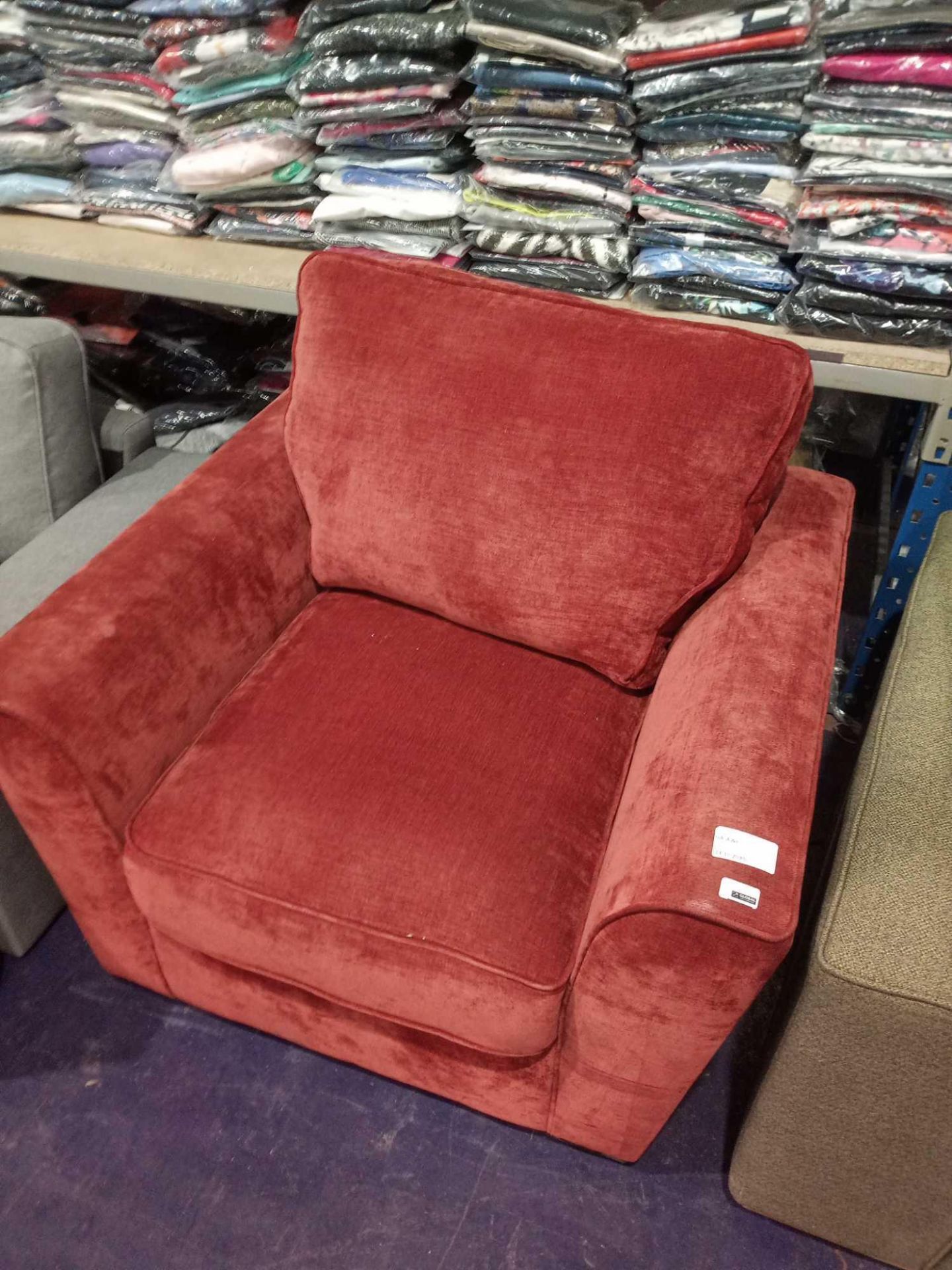 RRP £400 Designer Red Fabric Armchair