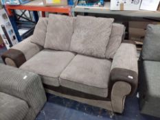 RRP £500 Modern Designer Luxury Two Seater Comfort Sofa In Chocolate Brown