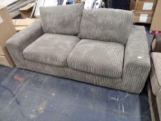 RRP £600 Large Designer Luxury Grey Corded 2 Seater Sofa