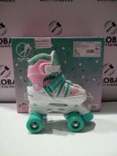 RRP £55 Boxed Spectre Children's Size Uk 11 Pink And Green Roller Skates