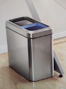 RRP £80 Boxed Simple Human 20 Litre Dual Stainless Steel Bin