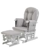 RRP £200 Boxed Kub Haywood Reclining Glider And Footstool