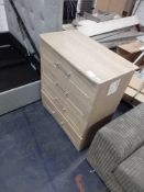 RRP £290 Designer 4-Drawer Solid Chest Of Drawers