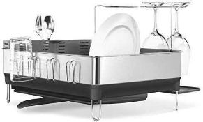 RRP £70 Boxed Simplehuman Smart Dish Tray And Wine Glass Holder